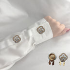 Bulk Black White Pink Clover Floral Gold Pearl Brass Button Cover