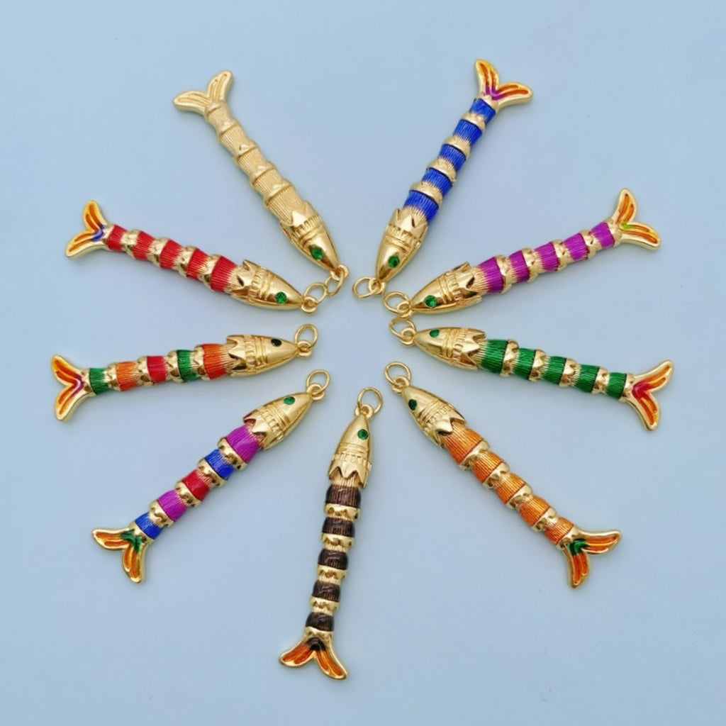 Multi Color Fishbone Gold Plated Enamel Copper Pendant Chain For Women Bulk