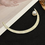Designer Crescent Moon Gold Silver Plated Pearl Hair Accessories Bulk