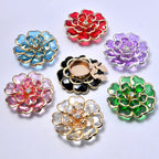 Bulk Multi Color Designer Flower Style Gold Crystal Brass Button Cover