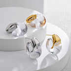 Gold Silver Chunky Shape Plain Copper Hoop Earrings For Women Bulk