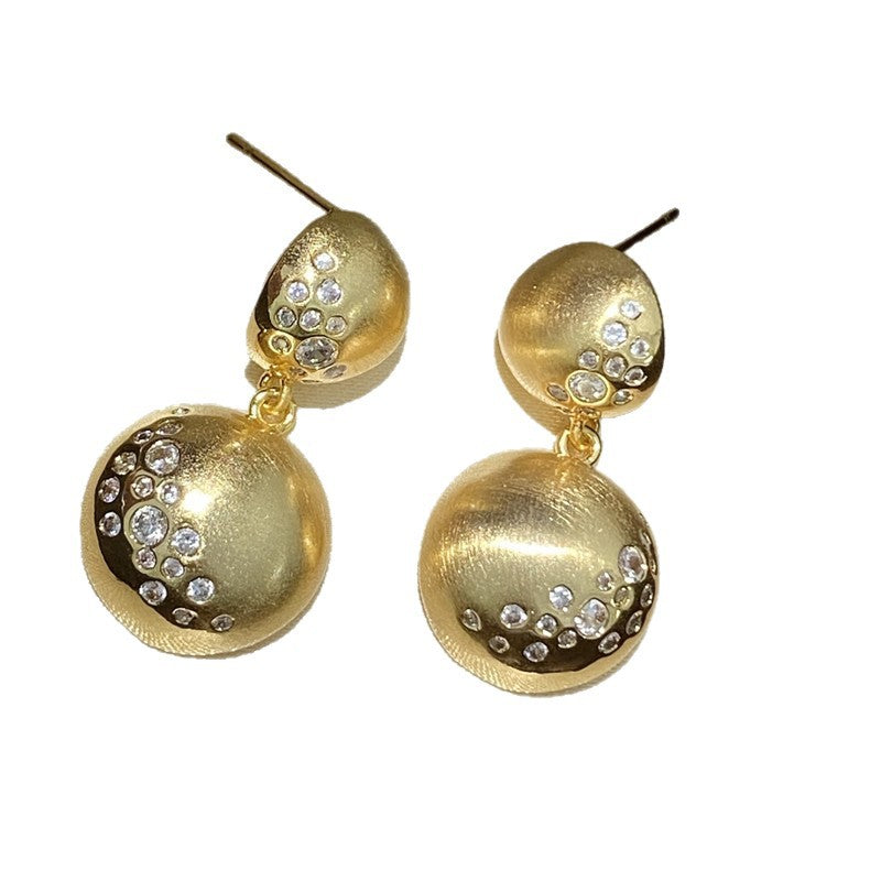 Modern Matte Design Gold CZ Anti Tarnish Copper Hoop Earrings Wholesale