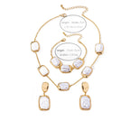 White Baroque Chunky Chain Gold Plated Pearl Necklace Combo Set Bulk