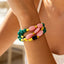 Colorful Layered Gemstone Gold Plated Beads Bracelet For Women Bulk
