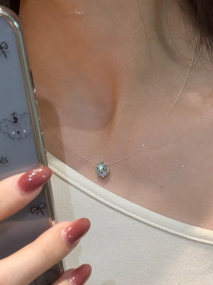 Rhinestone Solitaire CZ Anti Tarnish Necklace Pendant Chain Bulk