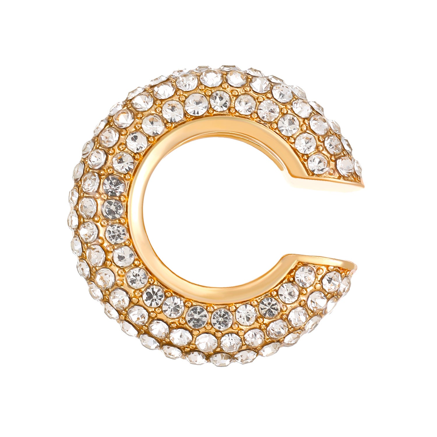 Studded Gold CZ Anti Tarnish Air Cuff Stud Earring Pack Of 2 Bulk