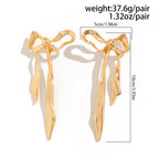Bow 18K Gold Anti Tarnish Dangler Stud Earring For Women Bulk