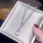 Square Solitaire Silver Cubic Zirconia Anti Tarnish Necklace Bulk