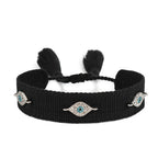 Evil Eye Gold Silver Multicolor Thread Cotton Adjustable Bracelet Bulk