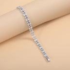 Wholesale Layered Baguette Rose Silver Yellow Gold CZ Copper Bracelet