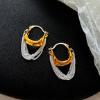 Gold Chunky Multi-Layer Plain Copper Hoop Earrings For Women Bulk