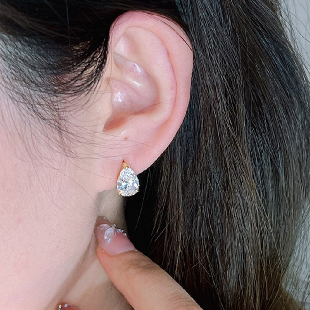 Gold Silver Pearl Drop Cubic Zirconia Copper Drop Earrings For Women Bulk