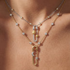 Gold Silver Celestial Safety Pin Stainless Steel Necklace Bulk
