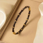 Multi Color Bamboo Style Gold Plated Stainless Steel Bracelet Bulk