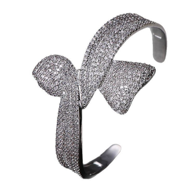 Bulk Bow Silver Plated CZ Anti Tarnish Copper Cuff & Kada For Women Secondary image