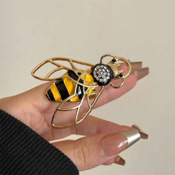 Bulk Yellow Black Honeybee Gold Rhinestone Adjustable Fancy Ring Secondary image