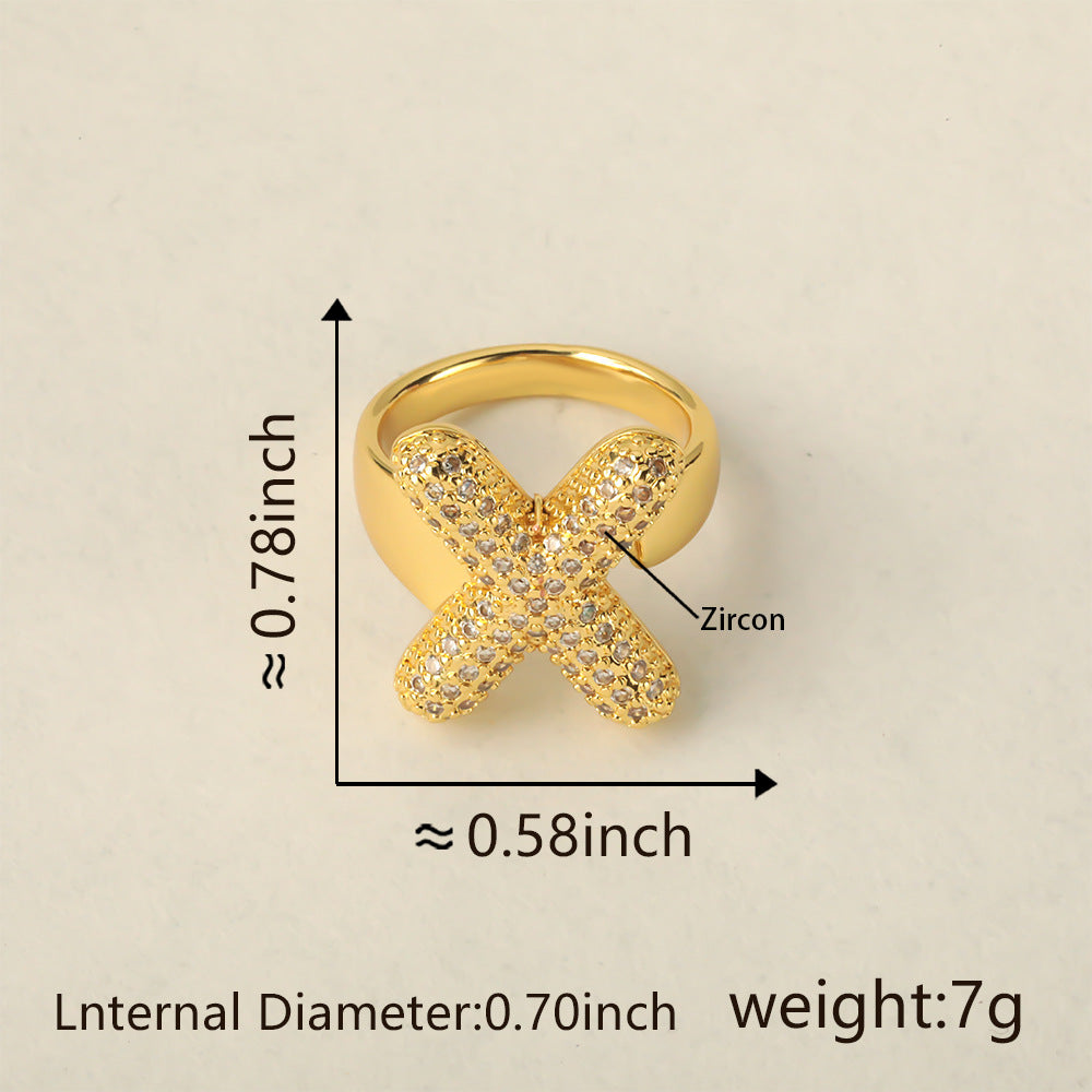 All Initial Letter Alphabets CZ Gold Anti Tarnish Adjustable Ring Bulk