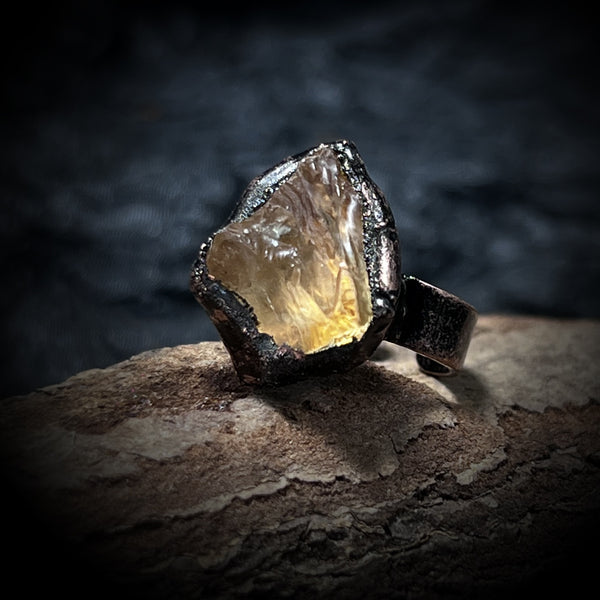 Rows Tone Black Gemstone Crystal Adjustable Ring For Women Bulk Secondary image