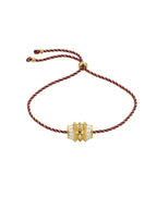 Antique Drum Gold Multi CZ Enamel Anti Tarnish Threads Bracelet Bulk