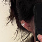 Snowflake Silver CZ Anti Tarnish Ear Clip Ear Cuff Earring Bulk