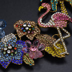 Floral Flower Multi Gemstone Crystal 18K Gold Anti Tarnish Necklace For Women