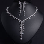 Wholesale Eternity CZ Silver Anti Tarnish Copper Necklace Set
