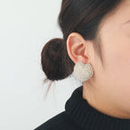 Heart Red Black Gold Silver Rhinestone Crystal Stud Earring Women Bulk