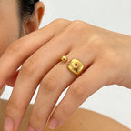 Multi Color Open Cuff Gold Cubic Zirconia Adjustable Ring For Women Bulk
