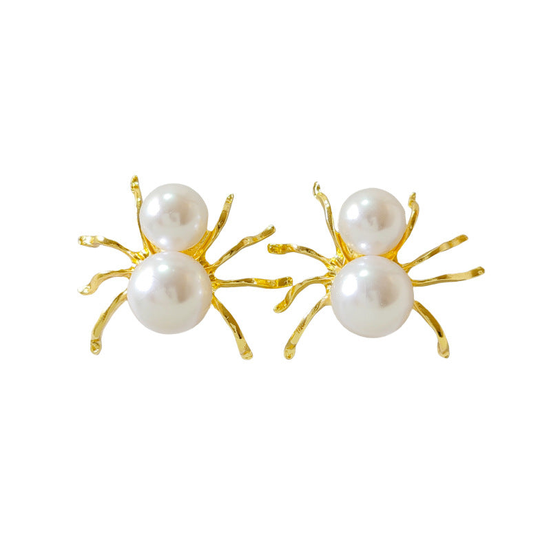 Spider Pearl 18K Gold Anti Tarnish Stud Earring For Women Bulk