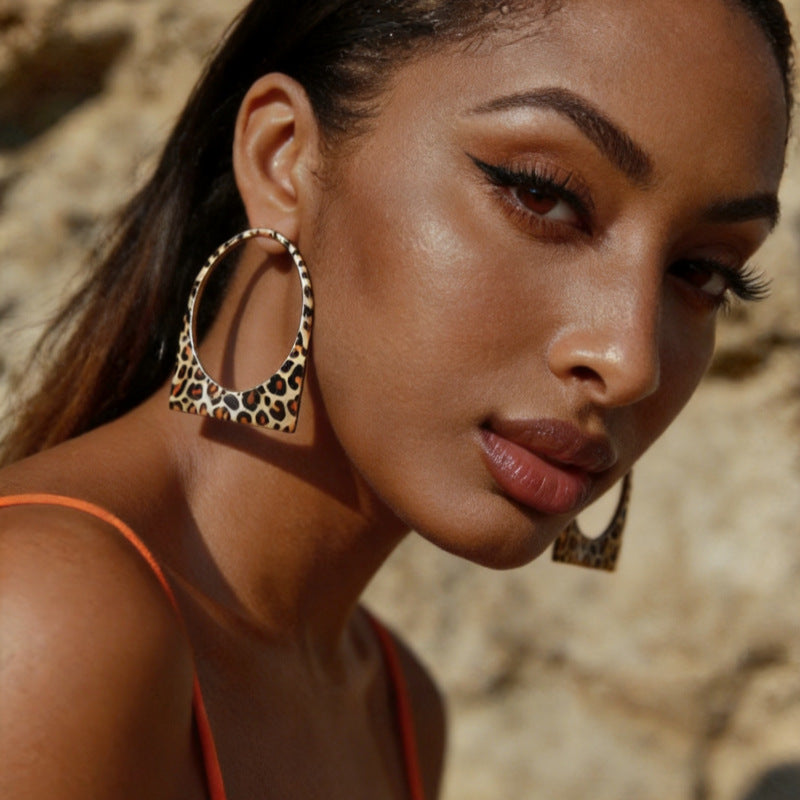 Multi Color Geometric Circle Square Gold Hoop Earrings For Women Bulk