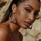 Multi Color Geometric Circle Square Gold Hoop Earrings For Women Bulk