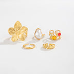 Designer Multi-Color Gemstone Gold Silver Plated Pearl Toe Ring Bulk
