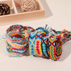 Bohemian Rainbow Braided Threads Adjustable Bracelet For Women Bulk