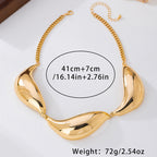 Gold Modern Bean Plain Necklace For Women Bulk