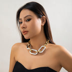 Two Tone Link Silver Gold Anti Tannish Necklace For Women Bulk