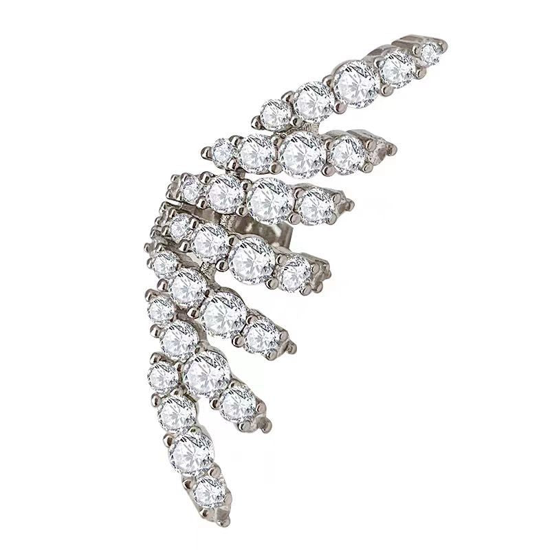 Geometric Cubic Zirconia 18K Gold Silver Single Ear Cuff Earring Bulk