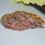 18K Gold Silver Multi Rhinestone Bracelet Bangle Adjustable Women Bulk
