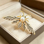 Gold Silver Honey Bee Cubic Zirconia Copper Brooch For Women Bulk
