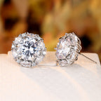 Multi Color Solitaire Silver Cubic Zirconia Crystal Stud Earring Bulk