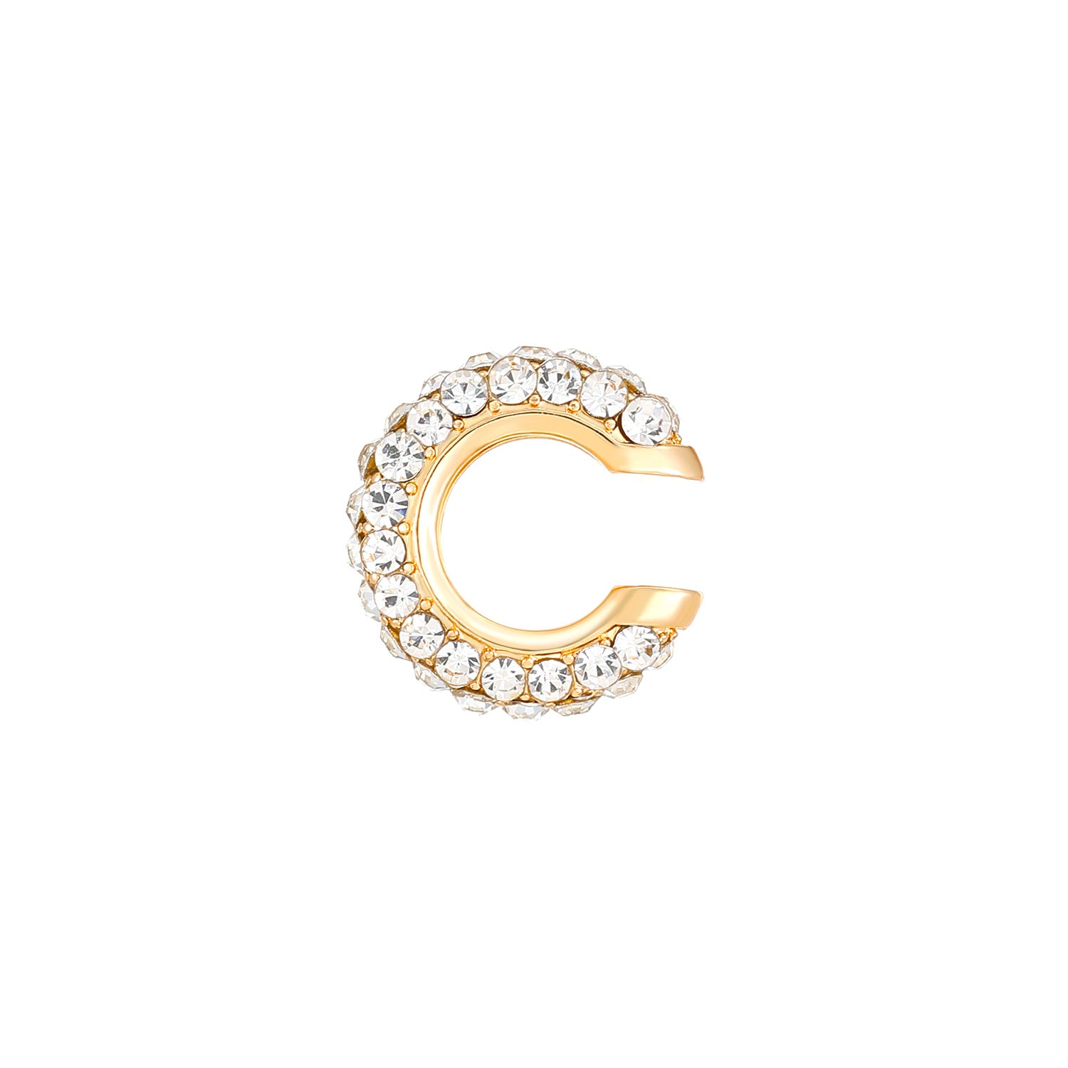 Studded Gold CZ Anti Tarnish Air Cuff Stud Earring Pack Of 2 Bulk