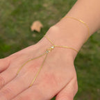 Snake Solitaire18K Gold Link Chain Bracelet Joint Ring For Women Bulk