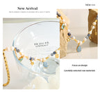 Drop Pearl Blue Purple 18K Gold Anti Tarnish Necklace Chain Women Bulk