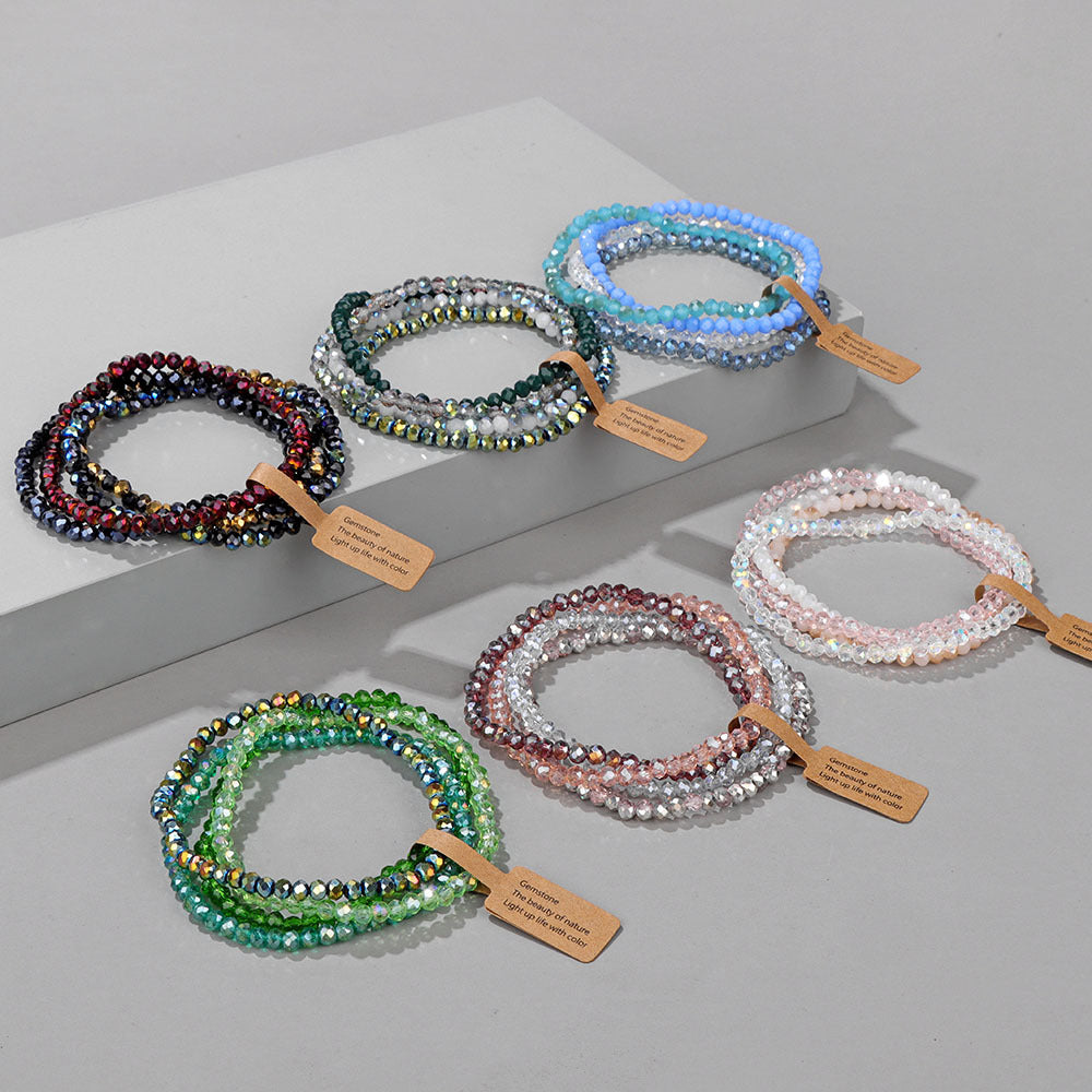Triple Layer Multicolor Beads Adjustable Layer Stackable Bracelet Bulk Main image
