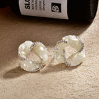 Multi Color Twisted Knot Design Gold Cubic Zirconia Copper Stud Bulk
