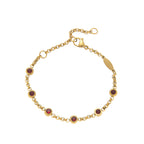 Bulk Multi Twelve Birthstone Gold CZ Stainless Steel Bracelet