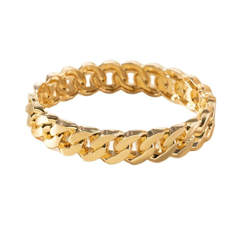Curb Design Surface 18K Gold Openable Kada Bracelet For Women Bulk