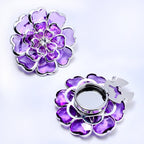 Bulk Multi Color Designer Flower Style Gold Crystal Brass Button Cover