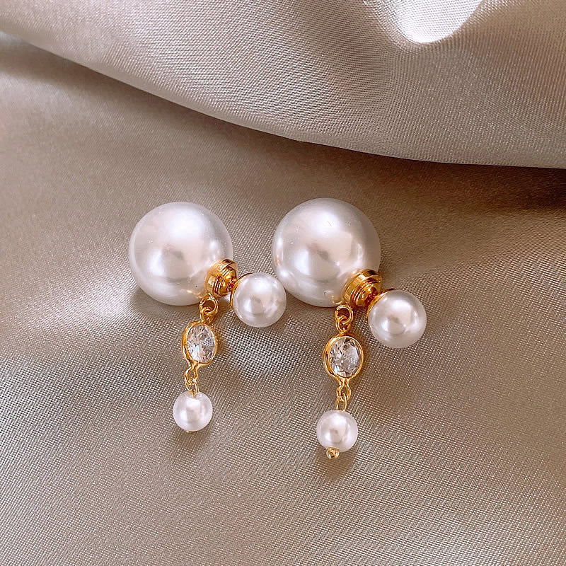 Pearl CZ 18K Gold White Anti Tarnish Stud Drop Earring Bulk