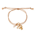 Multi Color Charms Gold Plated Beads Stainless Steel Bracelet Bulk