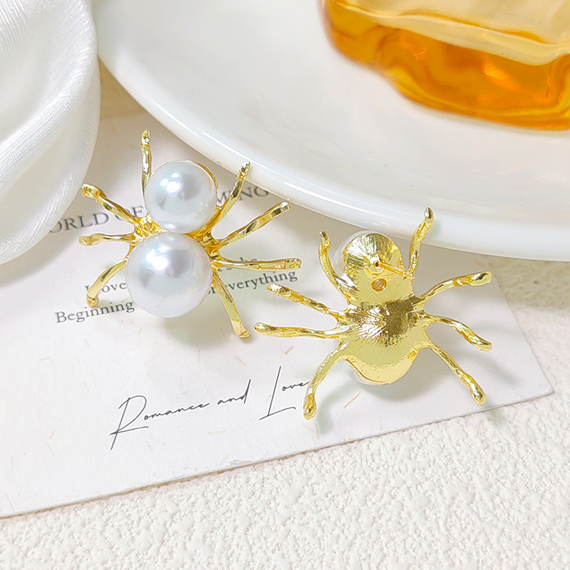 Spider Pearl 18K Gold Anti Tarnish Stud Earring For Women Bulk